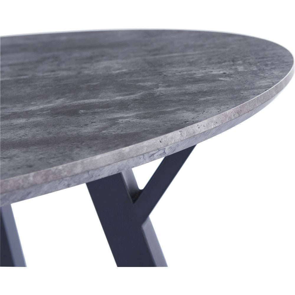 Essentials	Dining Tables 1.1m Round Dining Table - Paper Wrap Granite effect top/Powder coated black legs Grey Top/Black Legs