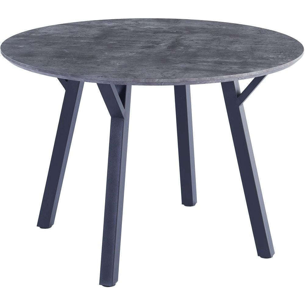 Essentials	Dining Tables 1.1m Round Dining Table - Paper Wrap Granite effect top/Powder coated black legs Grey Top/Black Legs