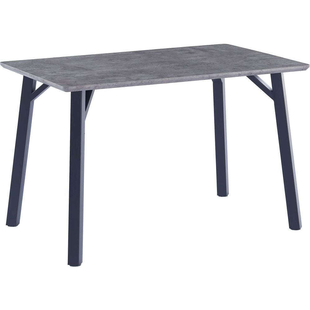 Essentials Dining Tables 1.2m Rectangular Dining Table - Paper Wrap Granite effect top/Powder coated black legs Grey Top/Black Legs