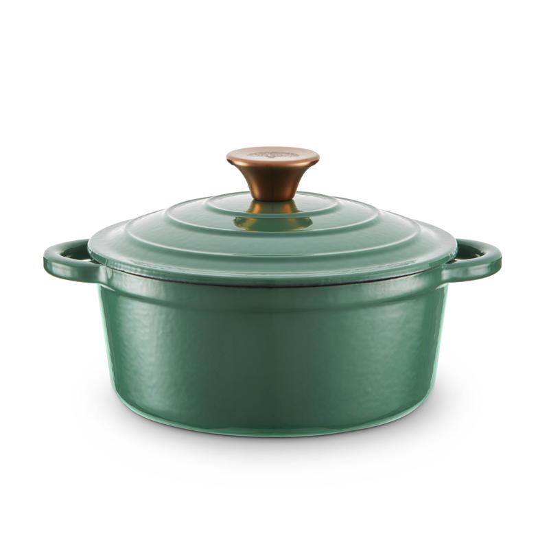 Barbary Oak Foundry 20cm Round Cast Iron Casserole Limoges Blue