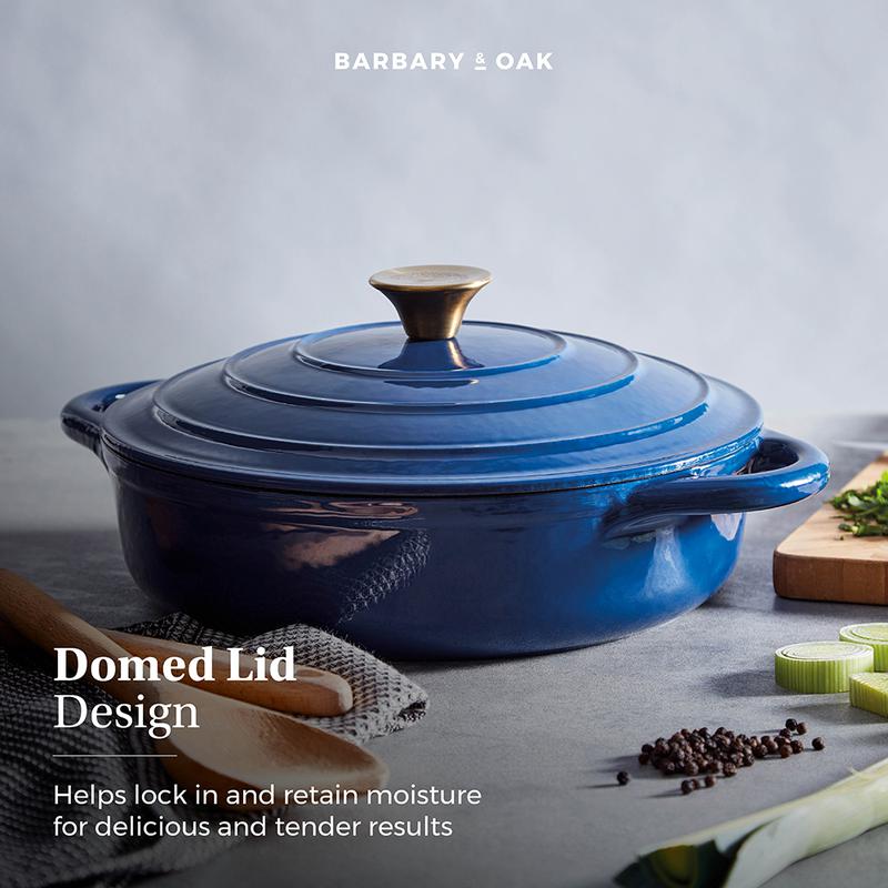 Barbary Oak Foundry 28cm Shallow Cast Iron Casserole Limoges