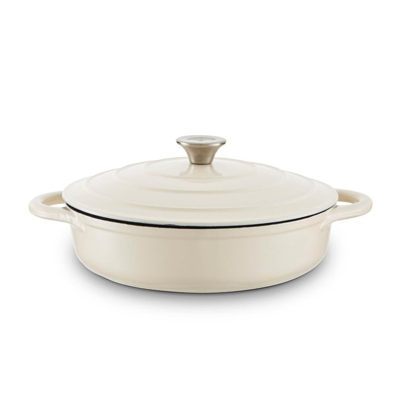 Barbary Oak Foundry 28cm Shallow Cast Iron Casserole Limoges