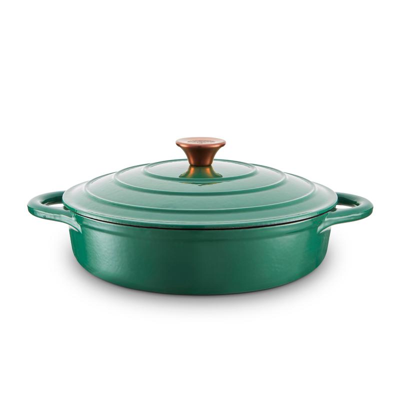 Barbary Oak Foundry 28cm Shallow Cast Iron Casserole Limoges