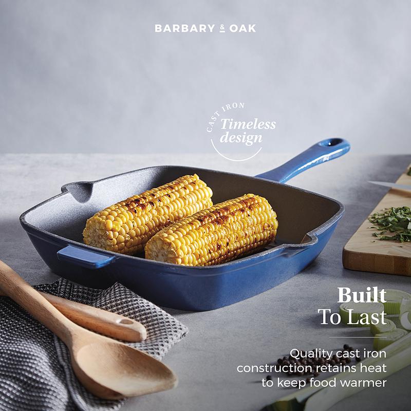 Barbary Oak 26cm Cast Iron Grill Pan