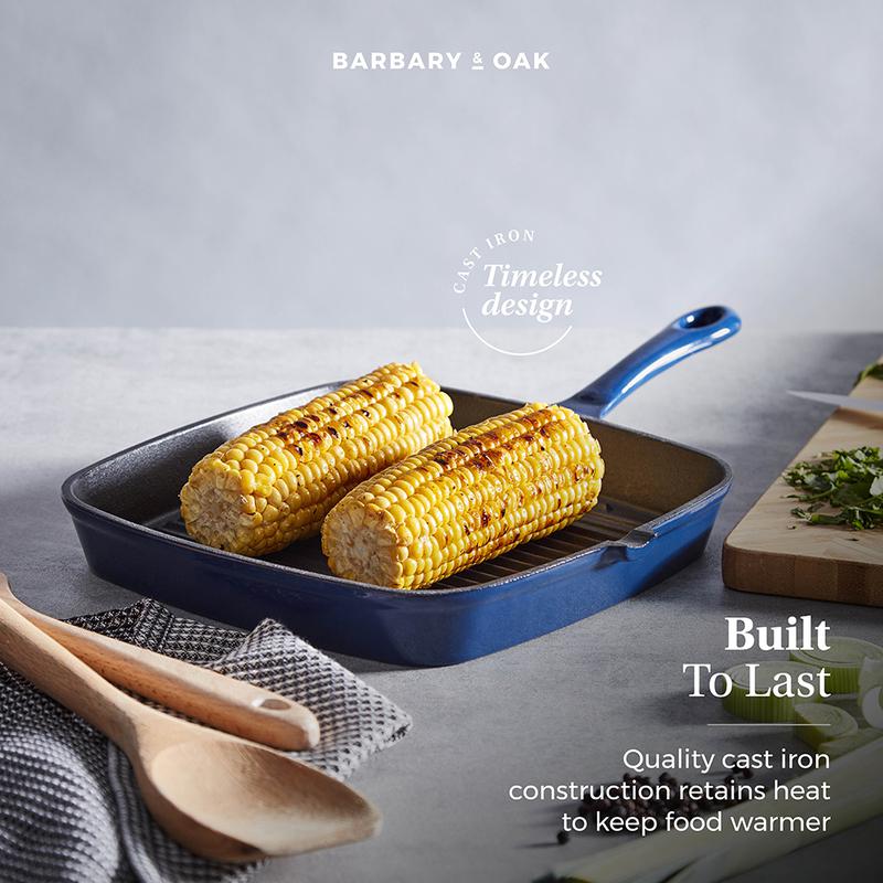 Barbary Oak 23cm Cast Iron Grill Pan