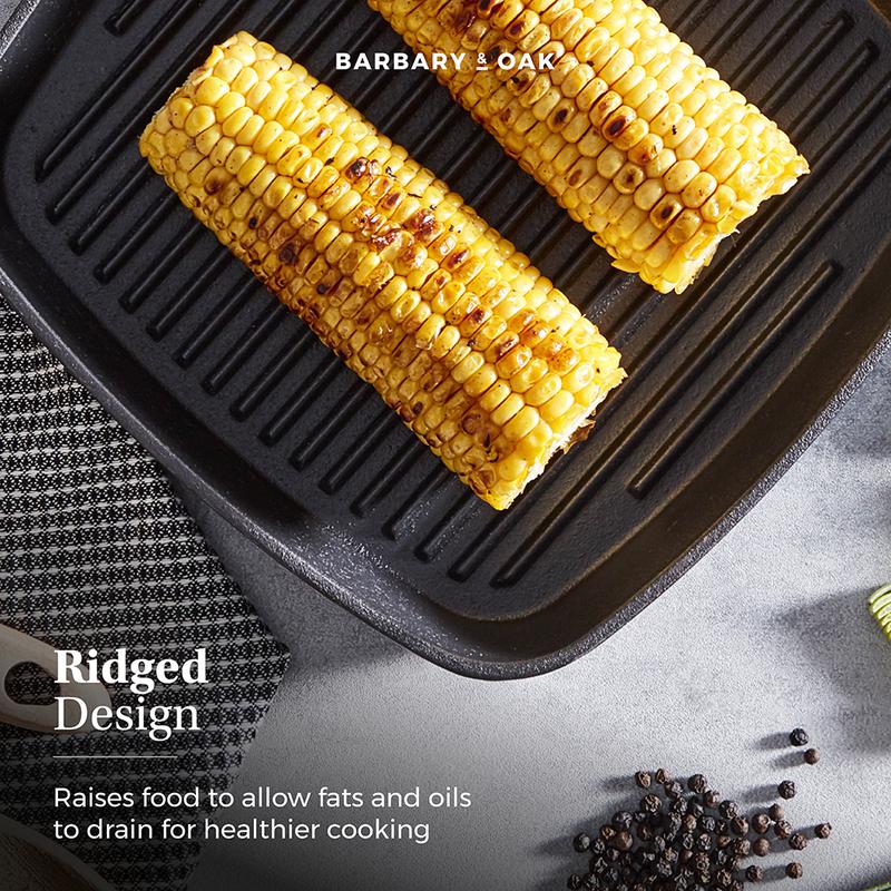 Barbary Oak 23cm Cast Iron Grill Pan
