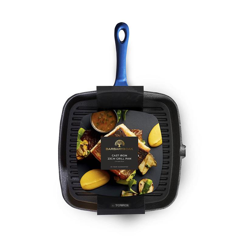 Barbary Oak 23cm Cast Iron Grill Pan