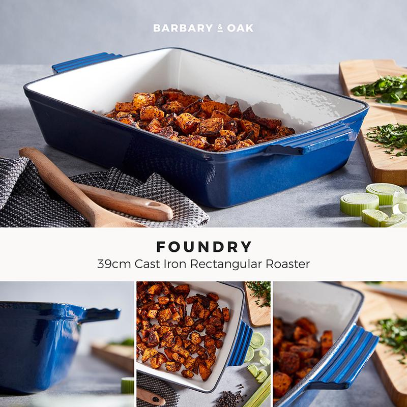 Barbary Oak 39cm Cast Iron Roaster
