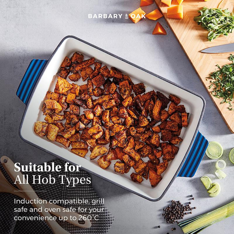 Barbary Oak 39cm Cast Iron Roaster