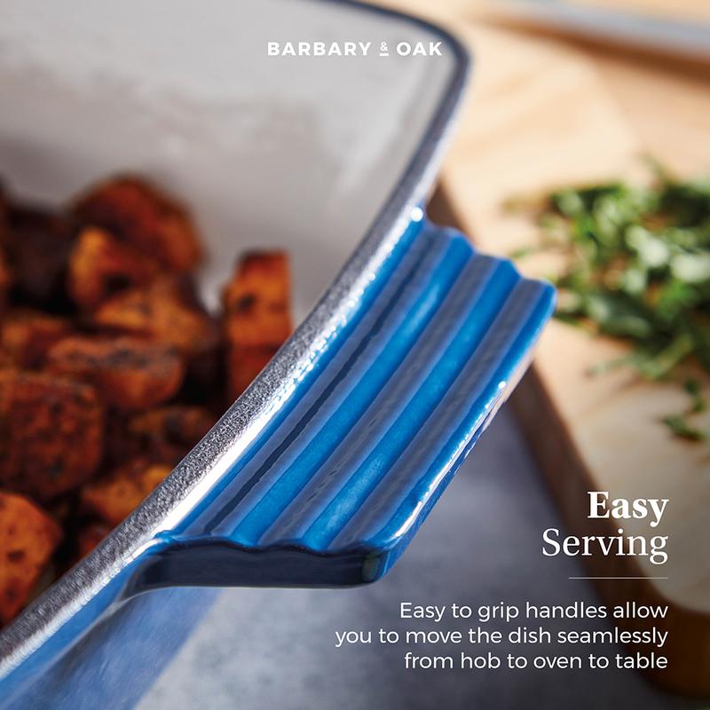 Barbary Oak 39cm Cast Iron Roaster