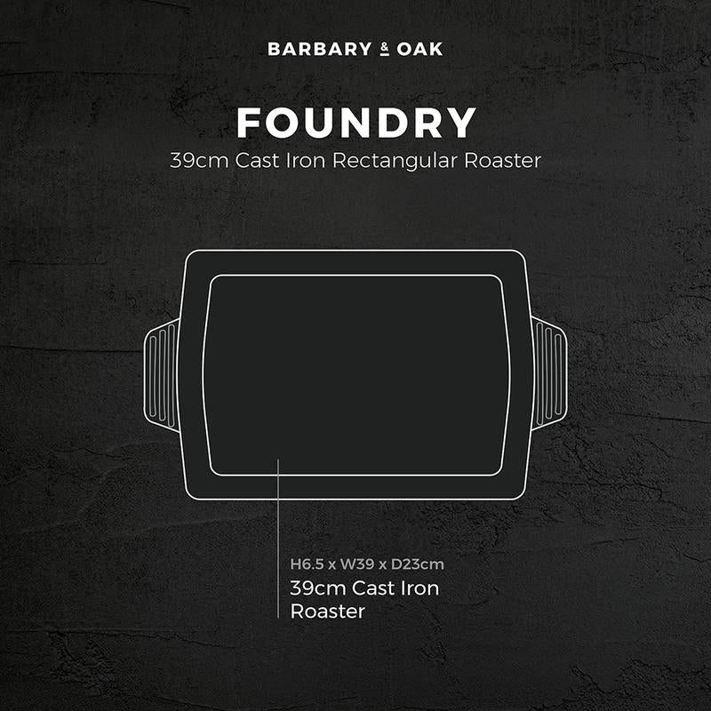 Barbary Oak 39cm Cast Iron Roaster