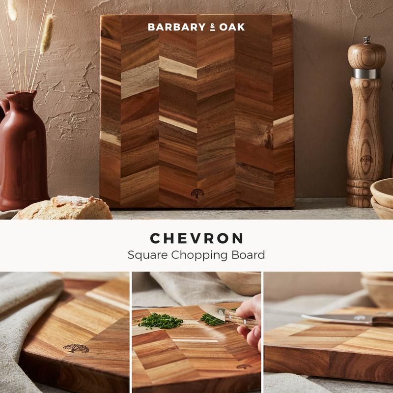 Square Acacia Chevron Chopping Board