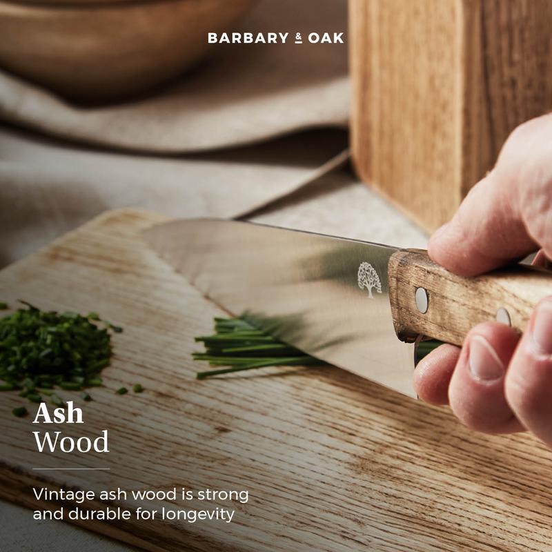 Hoxton Vintage 5 Piece Knife Set with Ash Wood Block