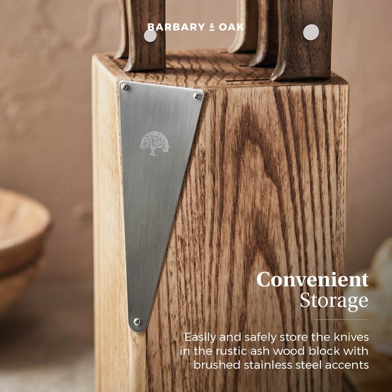 Hoxton Vintage 5 Piece Knife Set with Ash Wood Block