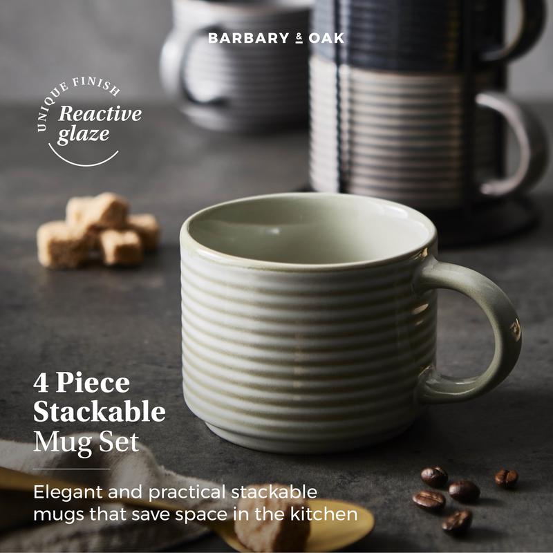 Totem Stacking Mugs Set of 4 Reactive Glaze