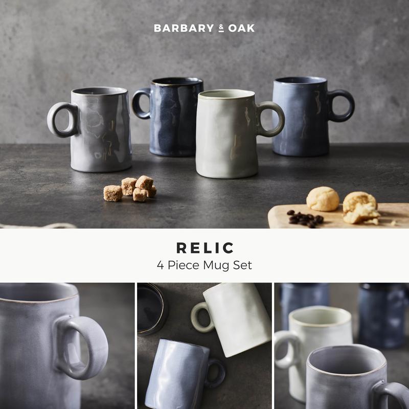 Barbary Oak Relic Mug Set of 4 Reactive Glaze - BO874015