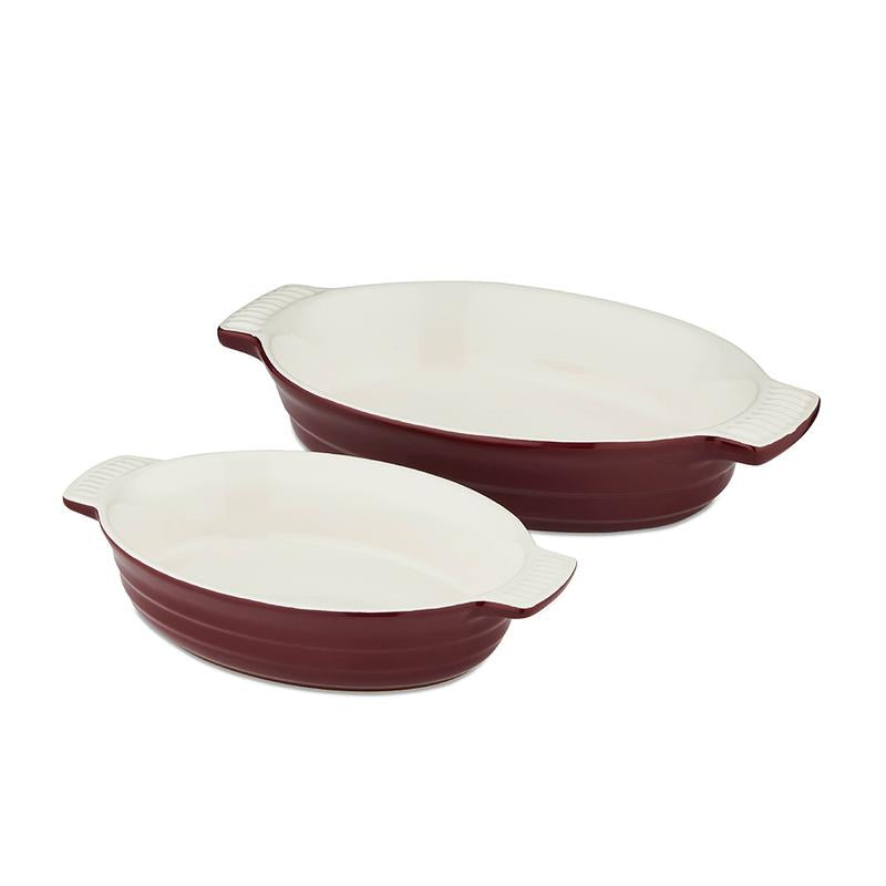 Barbary Oak Oval Oven Dish Set of 2