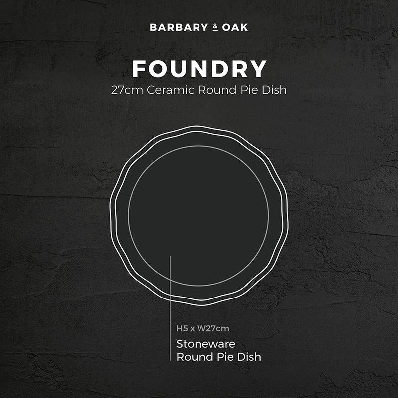 Barbary Oak Foundry 27cm Ceramic Pie Dish