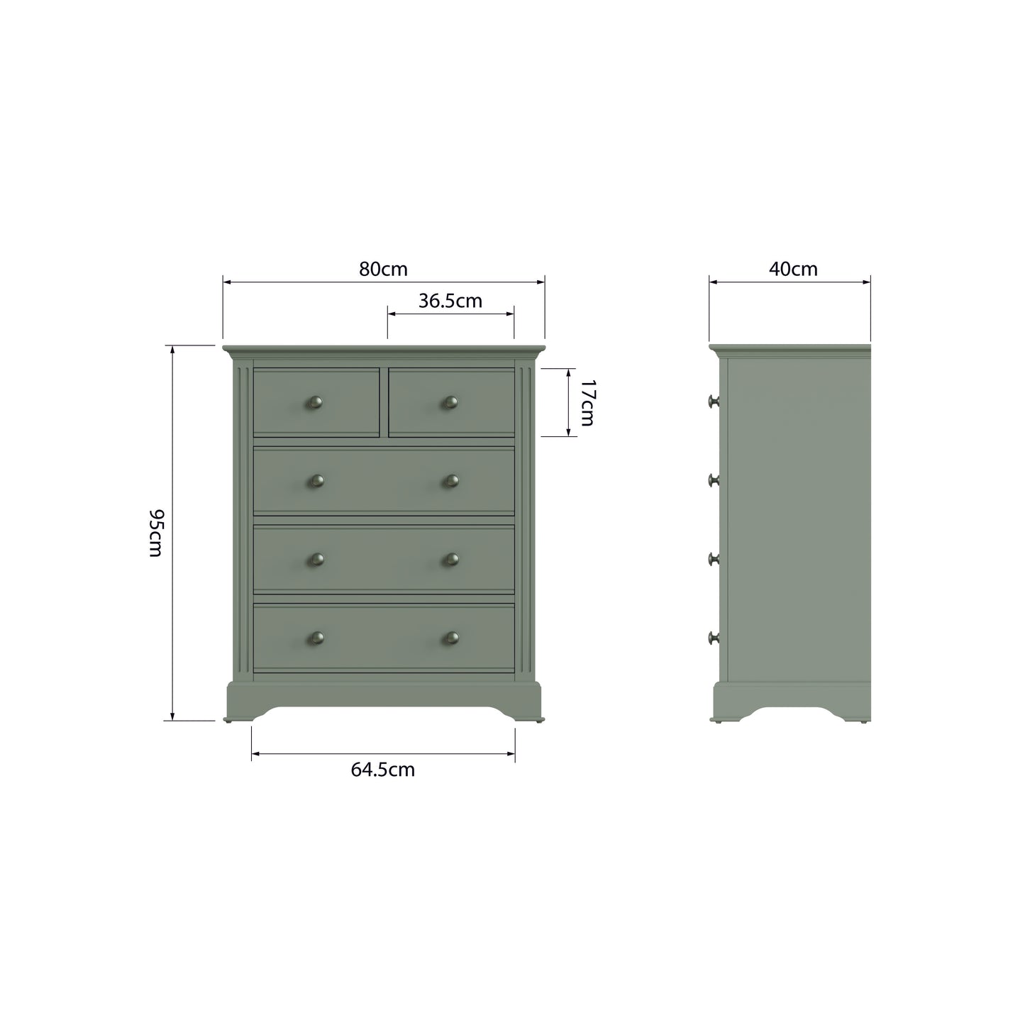 Essentials BP Bedroom - Cactus green 2 Over 3 Chest