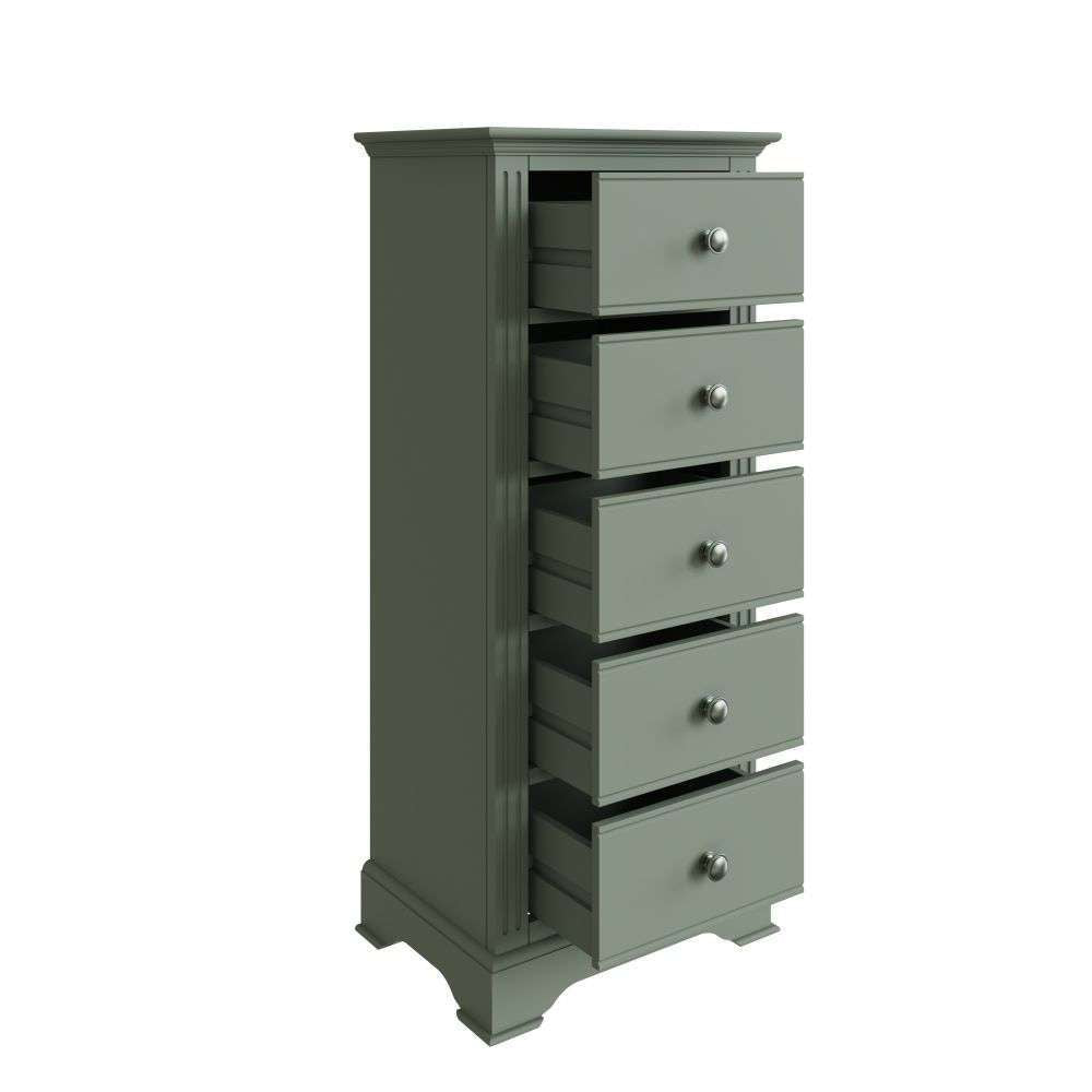 Essentials BP Bedroom - Cactus green 5 Drawer Narrow Chest