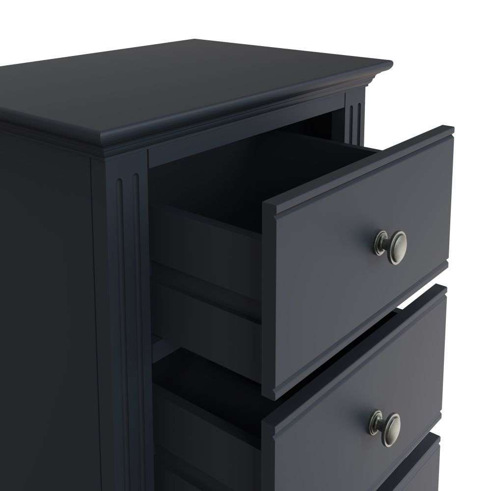 Essentials BP Bedroom - Midnight Grey 5 Drawer Narrow Chest