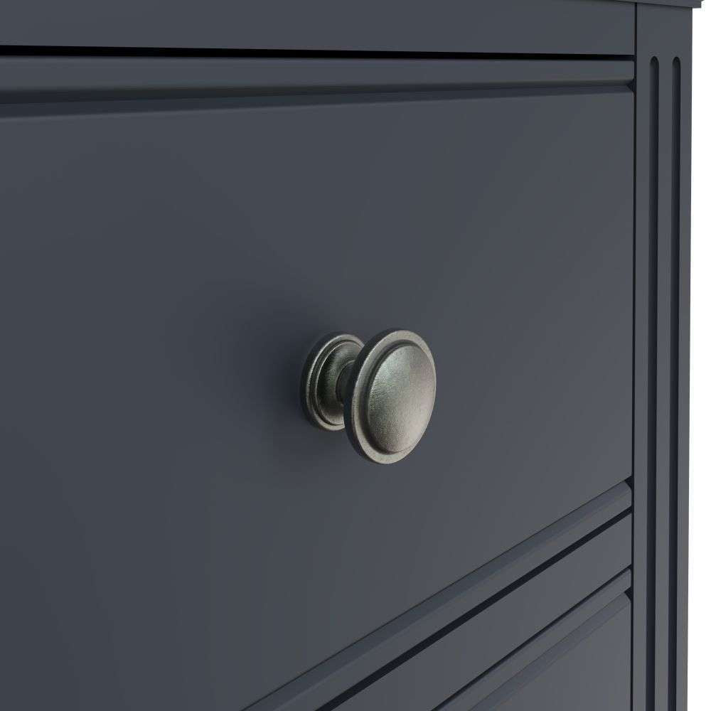 Essentials BP Bedroom - Midnight Grey 5 Drawer Narrow Chest