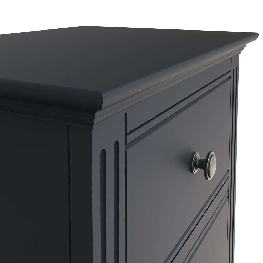 Essentials BP Bedroom - Midnight Grey 5 Drawer Narrow Chest