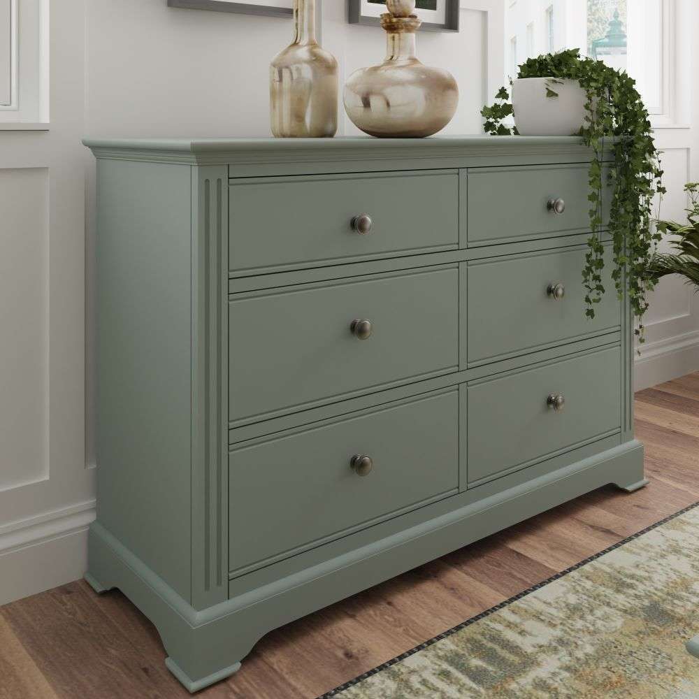 Essentials BP Bedroom - Cactus green 6 Drawer Chest