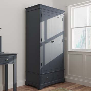 Essentials 2 Door Wardrobe - Midnight Grey