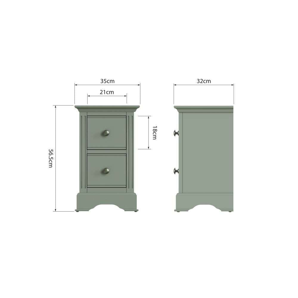 Essentials BP Bedroom - Cactus green Small Bedside Cabinet