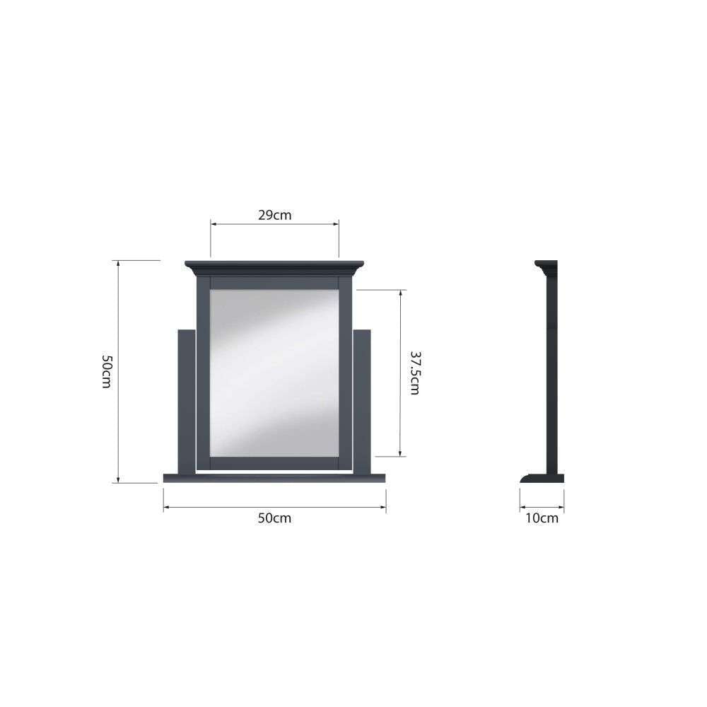 Essentials BP Bedroom - Midnight Grey Trinket Mirror