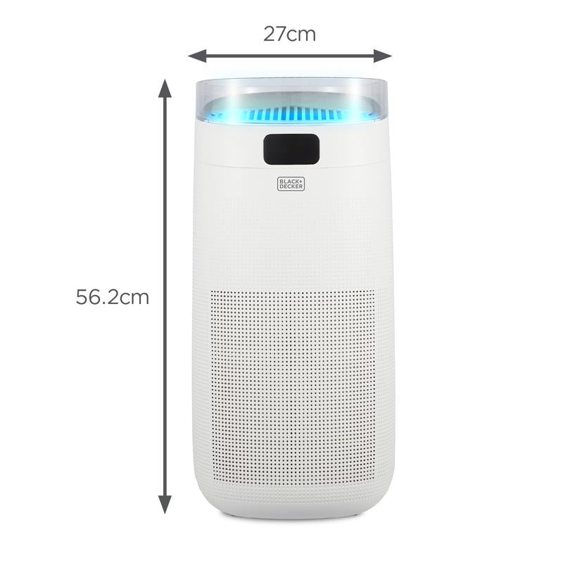 BLACK+DECKER Air Purifier with Air Quality Sensor and 8 Hour Timer White - BXAP62002GB