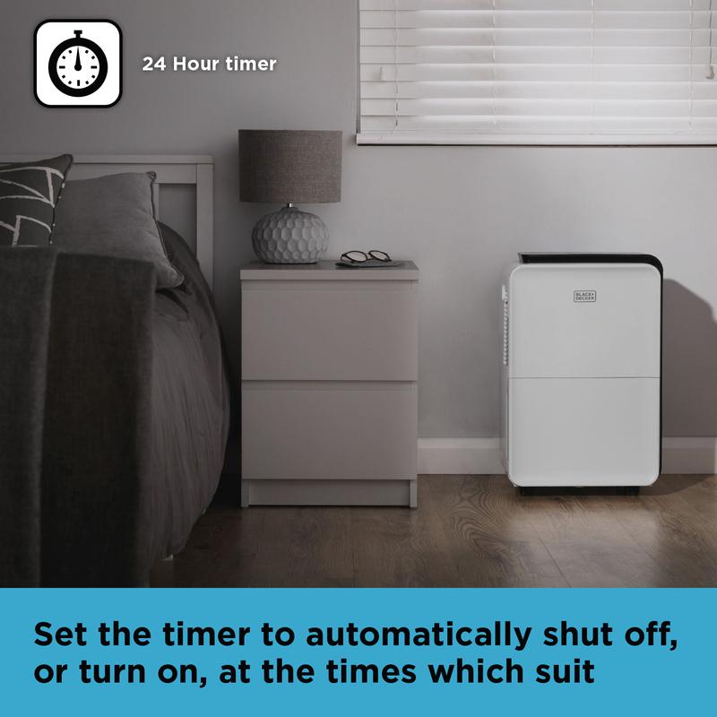 BLACK+DECKER 30 Litre Dehumidifier with 24 Hour Timer