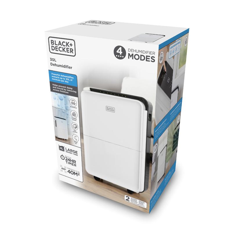 BLACK+DECKER 30 Litre Dehumidifier with 24 Hour Timer
