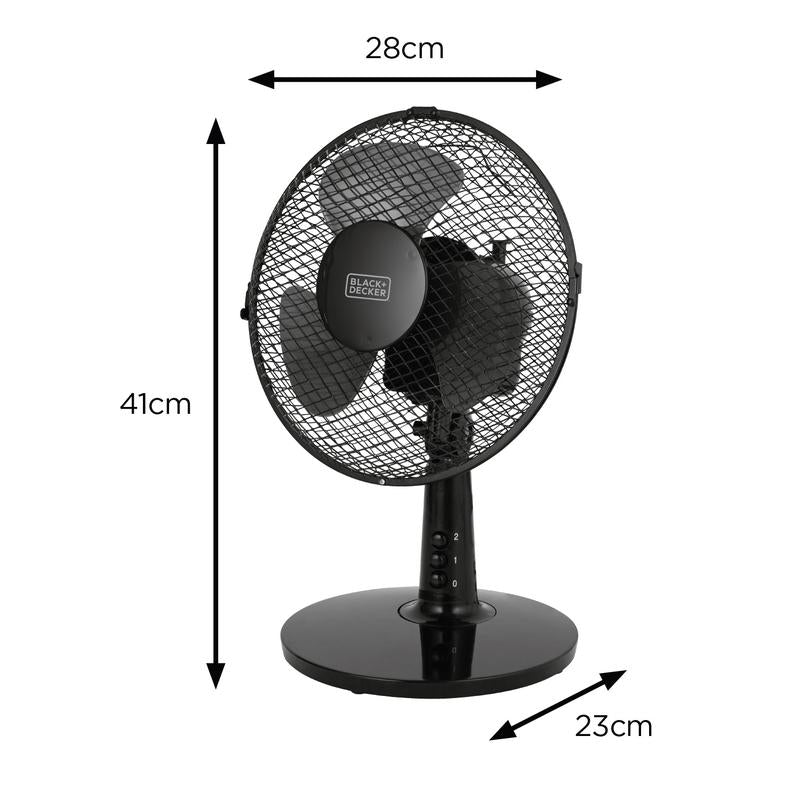 BLACK+DECKER 9 Inch Desk Fan with Long Life Motor Black
