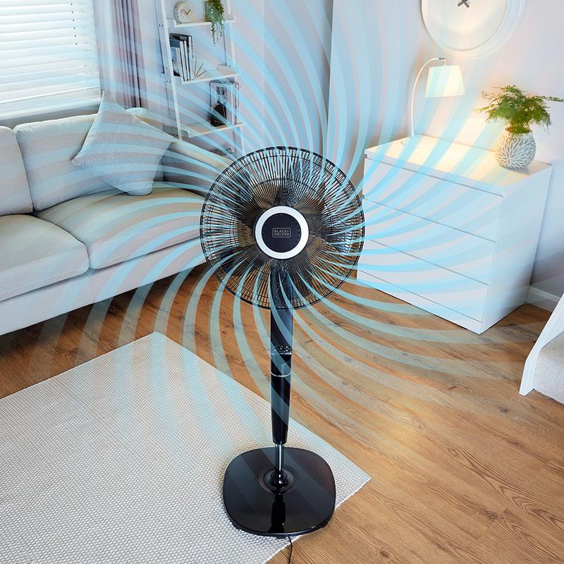 BLACK+DECKER 16 Inch Pedestal Fan with Figure 8 Oscillation and Timer Black - BXFP51006GB