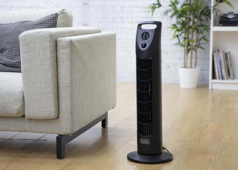 BLACK+DECKER 30 Inch Tower Fan with 2 Hour Timer in Black