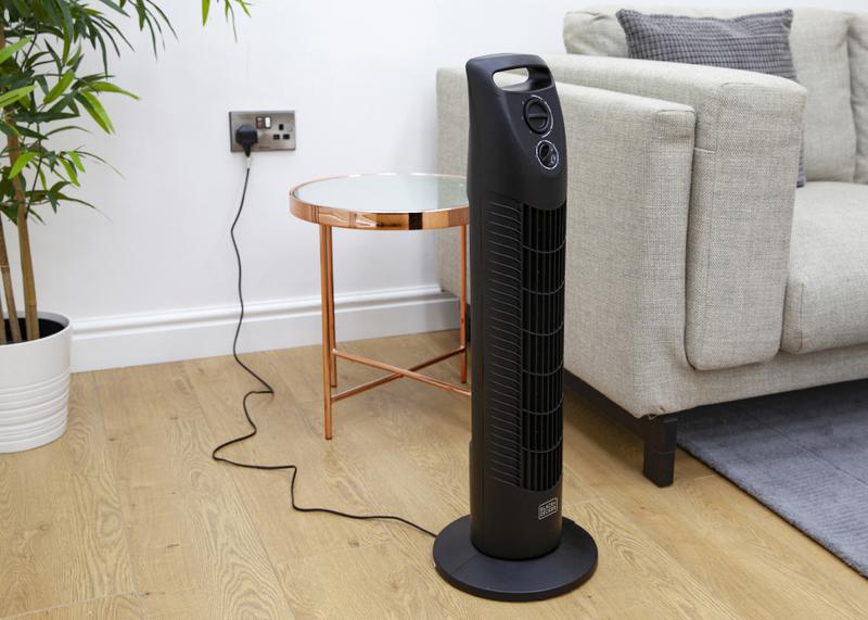 BLACK+DECKER 30 Inch Tower Fan with 2 Hour Timer in Black