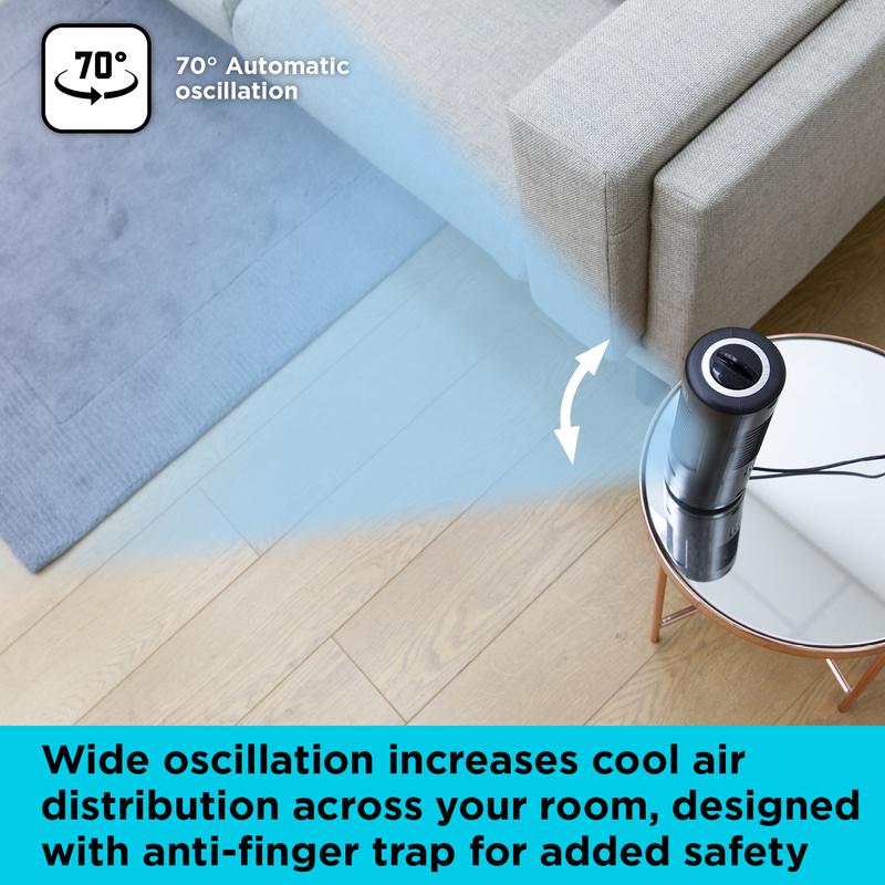 BLACK+DECKER 12 Inch Mini Capsule Tower Fan in Black