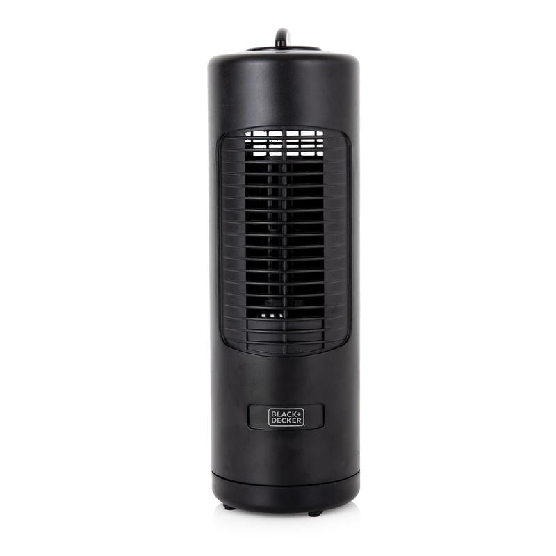 BLACK+DECKER 12 Inch Mini Capsule Tower Fan in Black