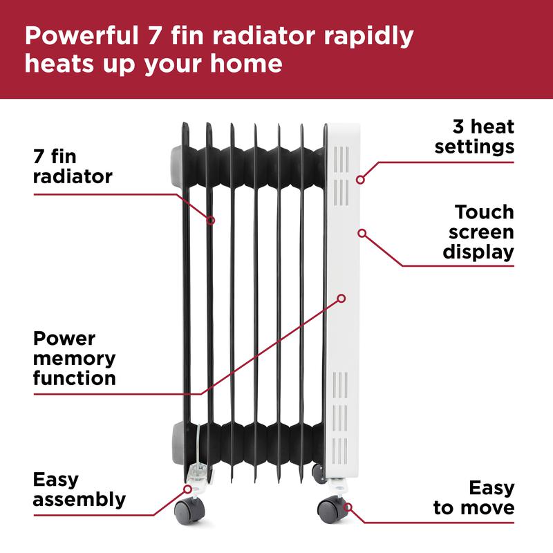 BLACK+DECKER 1.5KW Digital Oil Filled Radiator - BXRA43011GB