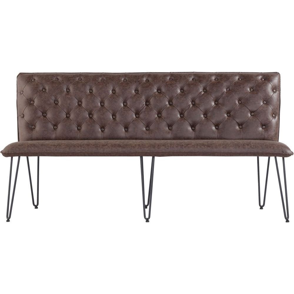 Essentials Chair Collection - Studded back bench 180cm with hairpin legs