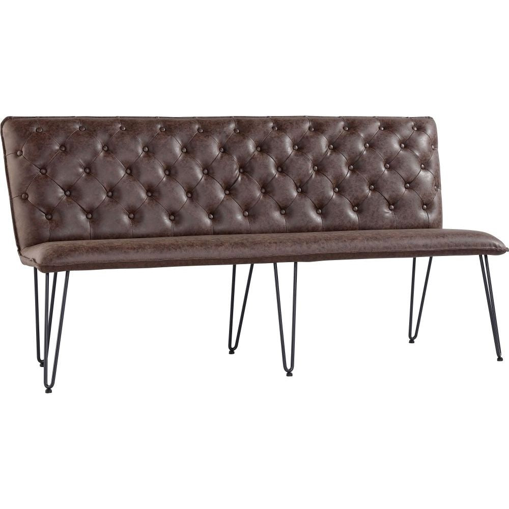 Essentials Chair Collection - Studded back bench 180cm with hairpin legs
