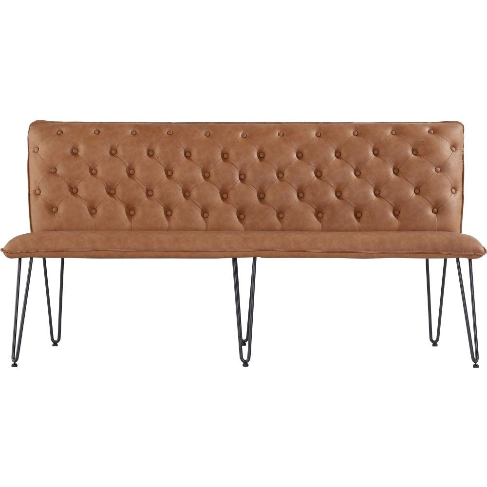 Essentials Chair Collection - Studded back bench 180cm with hairpin legs