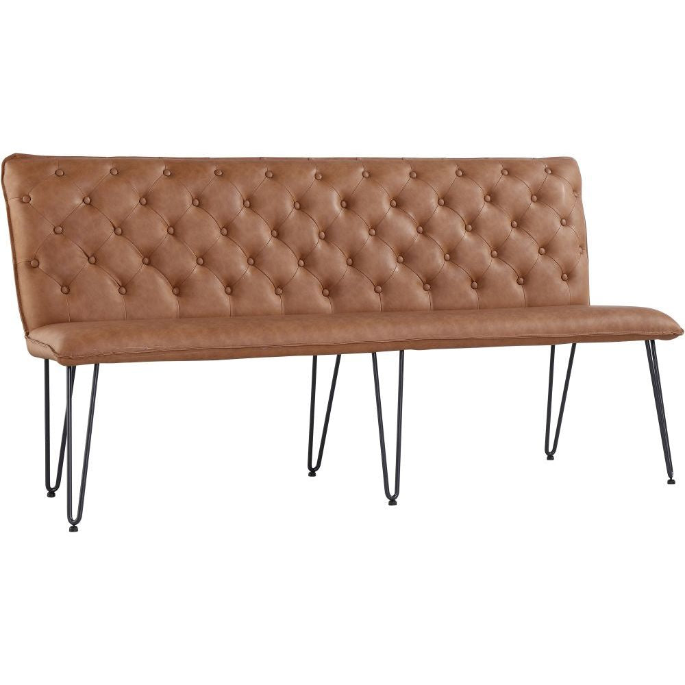 Essentials Chair Collection - Studded back bench 180cm with hairpin legs