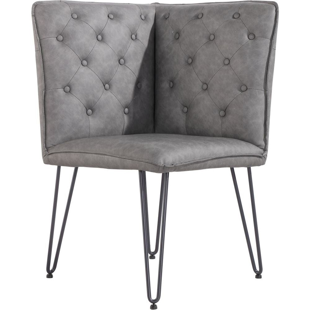 Essentials Chair Collection Studded Back Grey Corner Bench