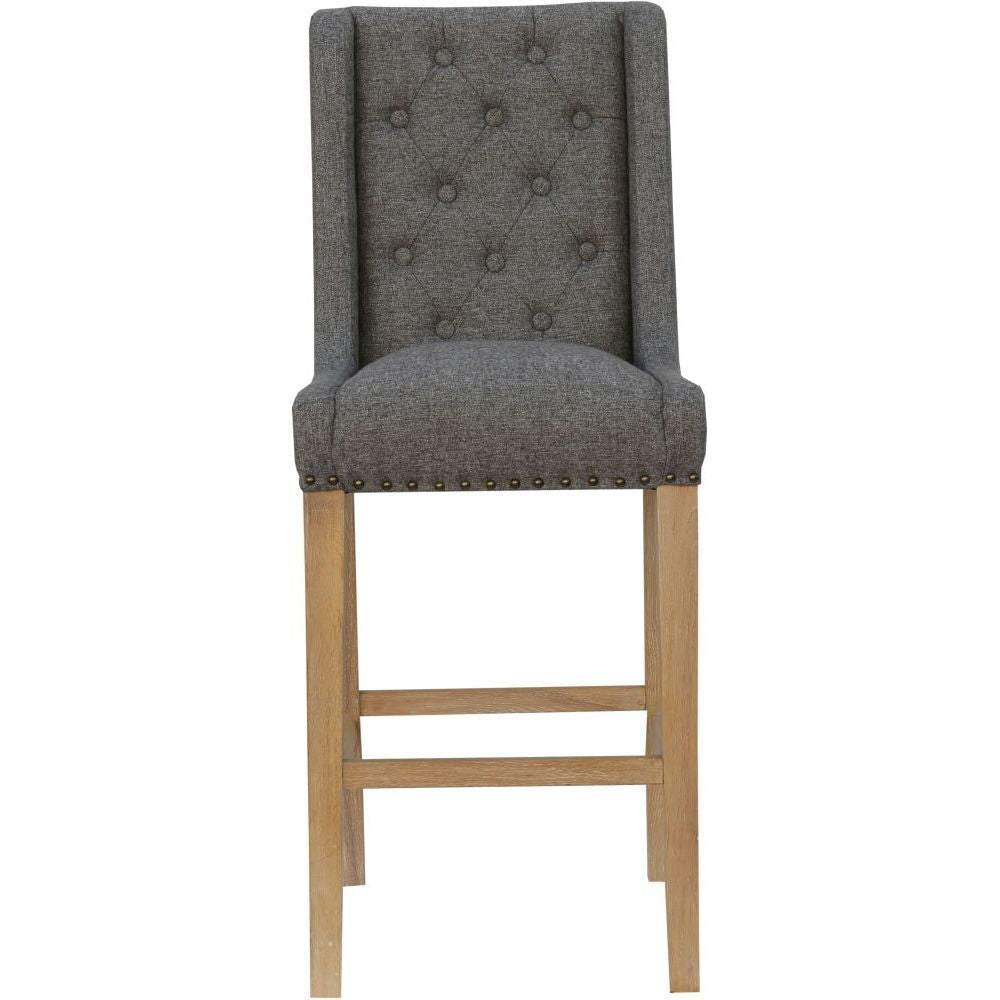 Essentials Chair Collection - Button back stool with studs