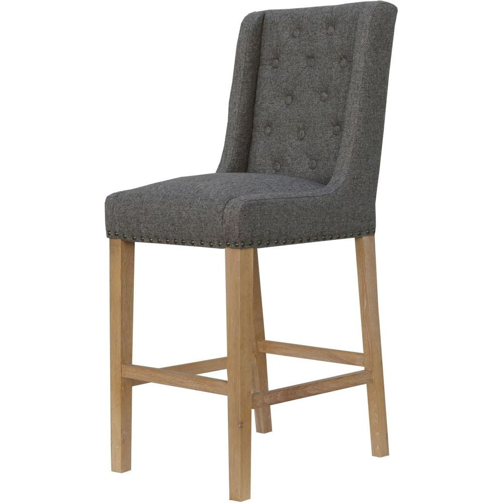 Essentials Chair Collection - Button back stool with studs