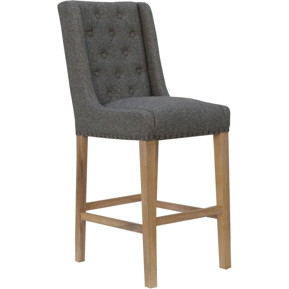 Essentials Chair Collection - Button back stool with studs