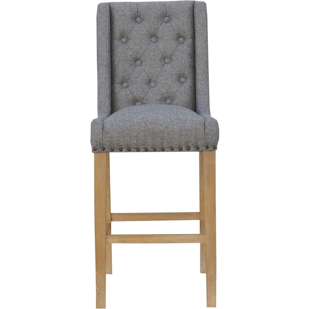 Essentials Chair Collection - Button back stool with studs